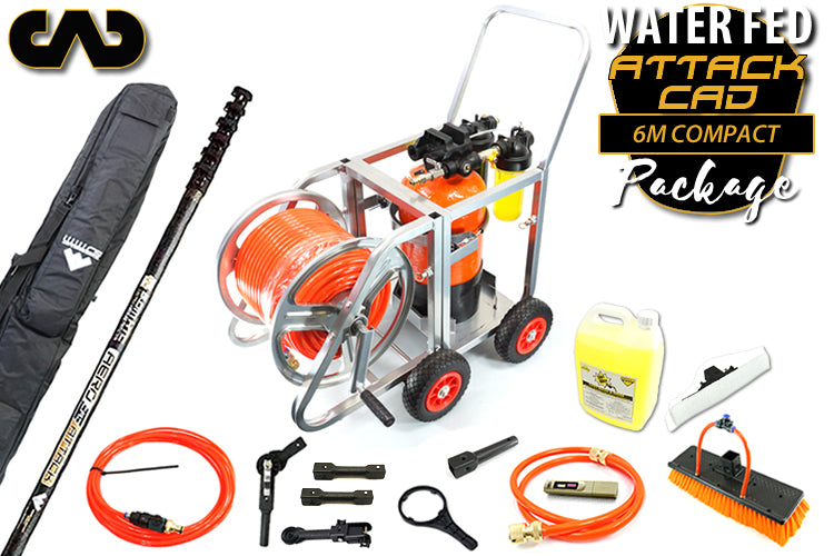 WWWCS Complete Water Fed Package Aero Attack CAD 6m Compact (100% carbon pole 6.0m–15.0m DeVito)