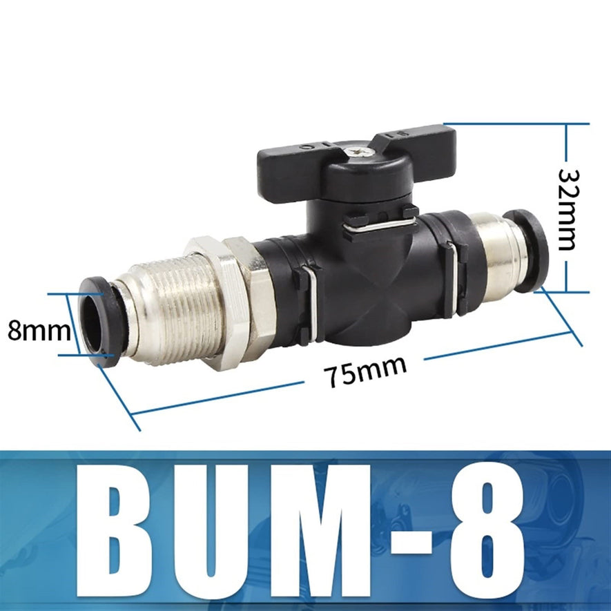 Metal Push-Fit Ball Valve Hose Joiner 8mm