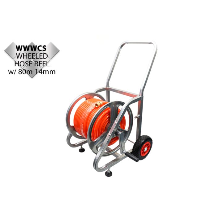 Wheeled Hose Reel w/ 80m of 14mm x 10mm(id) Hose