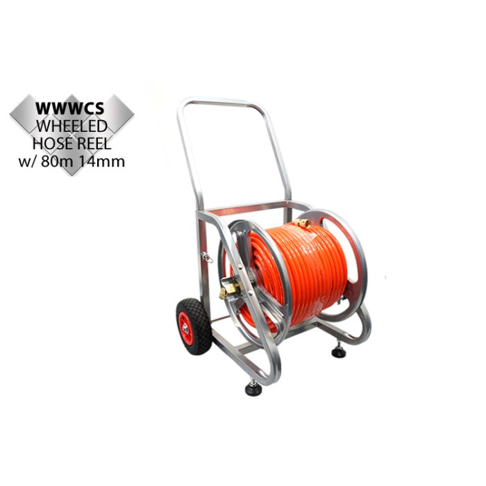 Wheeled Hose Reel w/ 80m of 14mm x 10mm(id) Hose