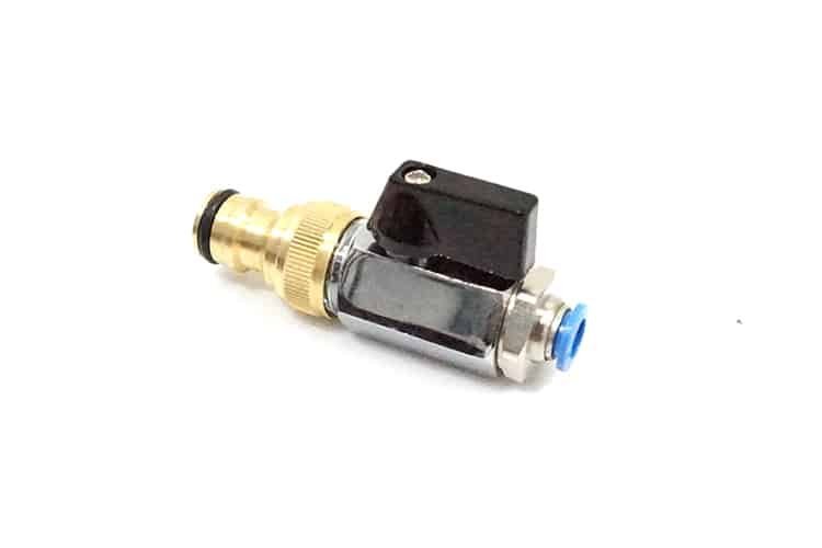 Metal Pole Hose Valve – 8mm Push-fit to Brass Tap Connector
